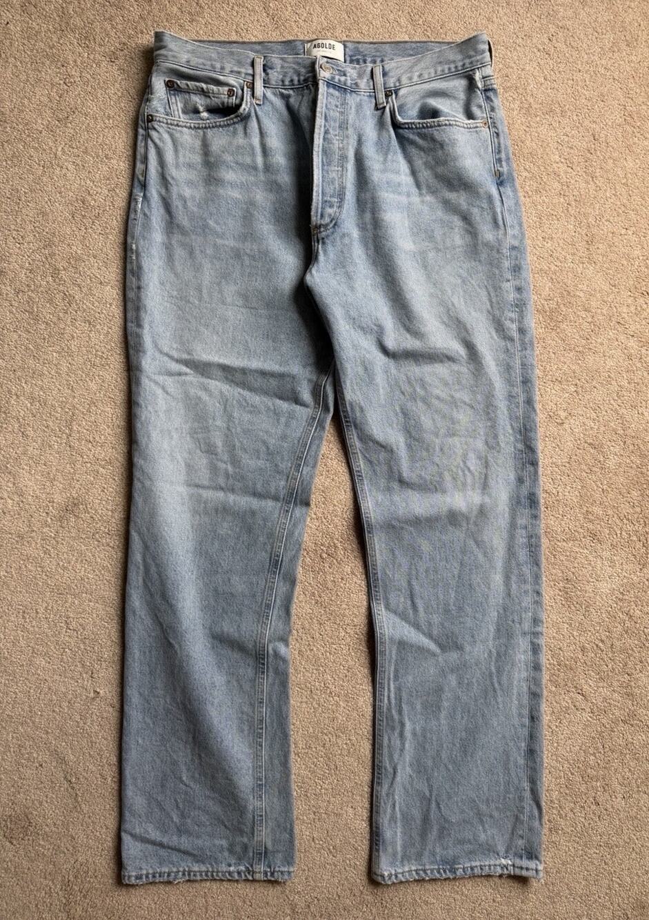 AGOLDE Size 31 Lightwash Button Fly Straight Leg Jeans